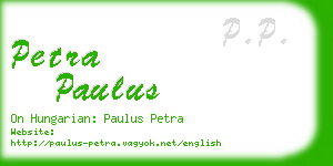 petra paulus business card